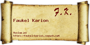 Faukel Karion névjegykártya